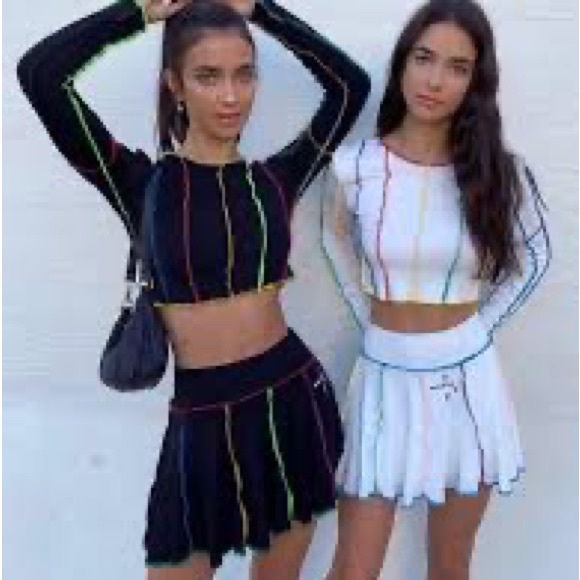 Omighty Rainbow stitch skirt and crop top set - Picture 3 of 11